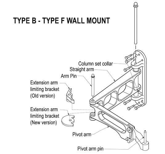 Type B F wall mount diagram