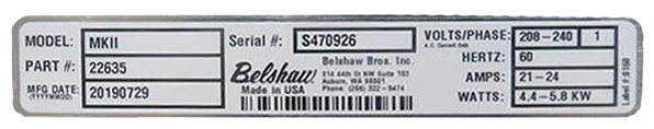 Belshaw_Serial Number